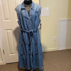 Lane Bryant Blue Denim Midi Dress